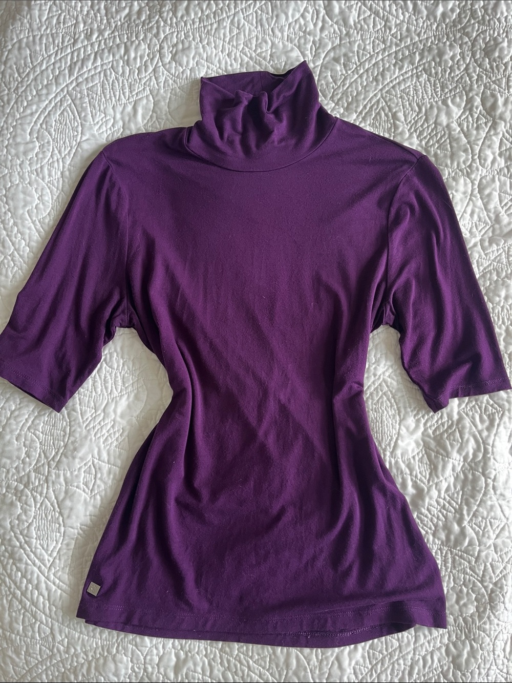 Ralph Lauren Purple Turtleneck Short Sleeve Top